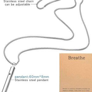 Anxiety Breathe Easy Necklace Mindfulness Necklace Stainless Steel Pendant